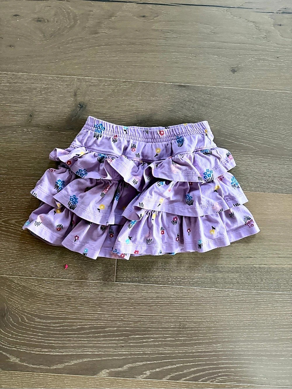 Hanna Andersson Floral Tiered Ruffle Skirt Skort Girls Size 4